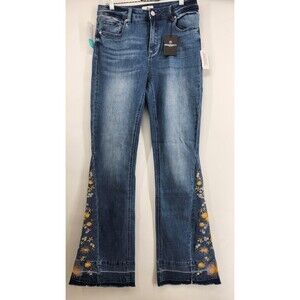 Prosperity Women's Size 8 Blue Denim Laura Embroidered Bootcut Jeans NWT